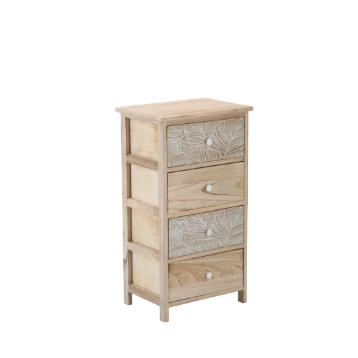 Madera natural de paulownia y decoración de hojas