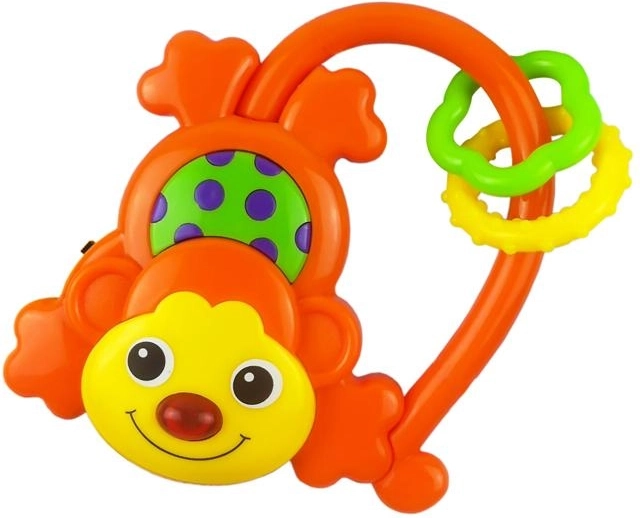 Sonajero infantil con sonido Baby Mix monito naranja