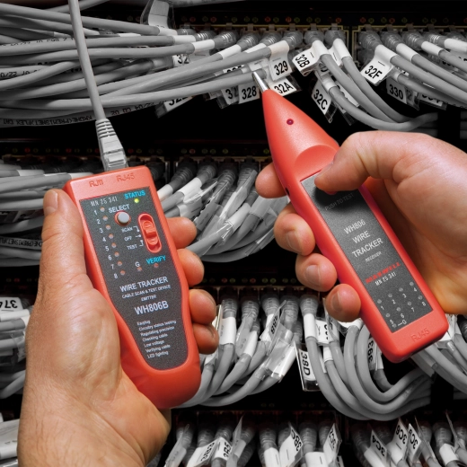 Localizador de cables con señal acústica y comprobador RJ45