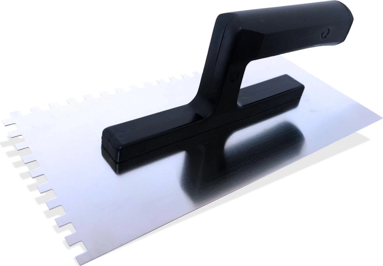 Llana de acero inoxidable dentada de 10 mm, 270 × 125 mm