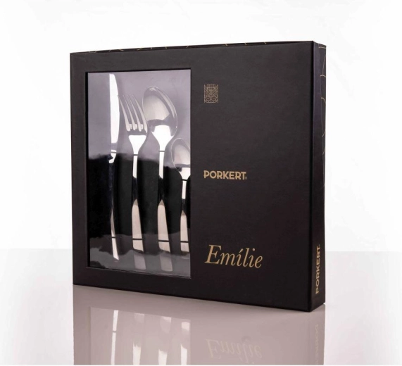 Juego de cubiertos EMILIE de acero inoxidable, 24 piezas