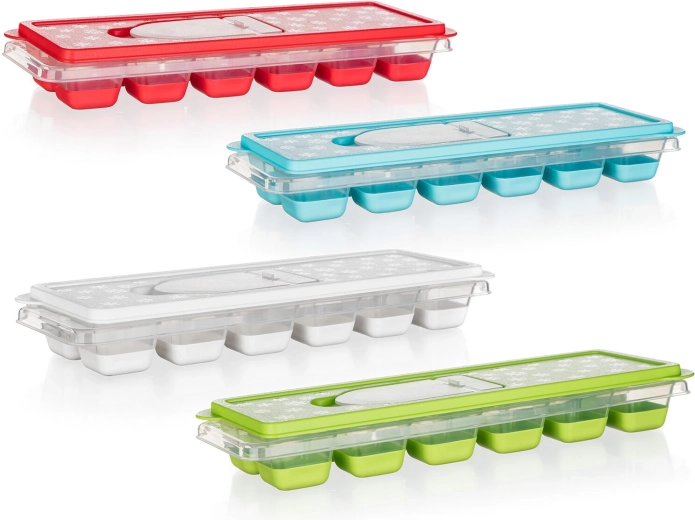 Molde para cubitos de hielo con tapa y orificio de llenado CULINARIA