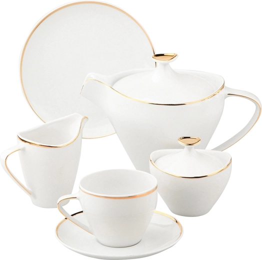 Juego de café MariaPaula Moderna Gold para 6 personas (21 piezas)