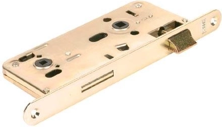 Cerradura WC de embutir HOBES 540, universal I/D, distancia 90 mm, frente galvanizado