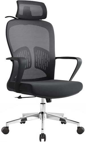Silla de oficina ergonómica Baby Mix con reposacabezas y soporte lumbar negra