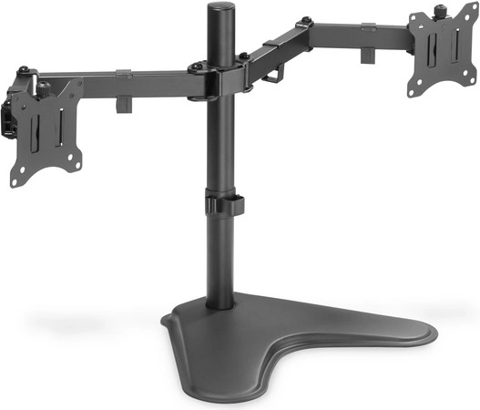 Soporte de escritorio doble negro para monitores con soportes para monitores de hasta 32''