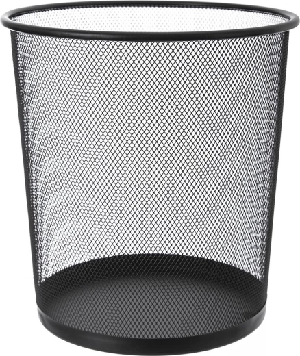 Papelera metálica de oficina negra 6 l