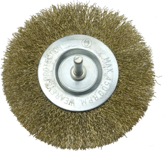 Cepillo circular con vástago 100 mm, alambre ondulado 0,3 mm
