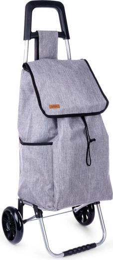 Carrito de compra con bolsa de tela 40 l, gris