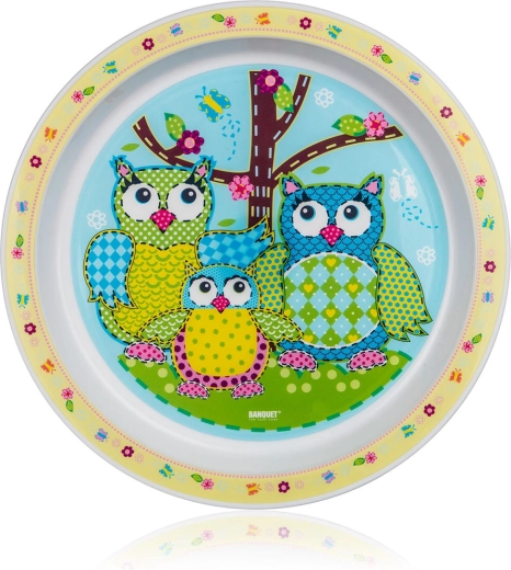 Plato hondo infantil Búhos 21 cm plástico