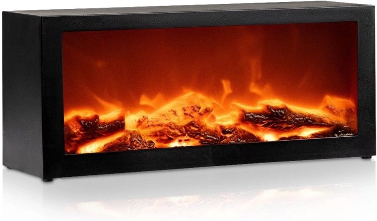 Chimenea eléctrica decorativa Vilde con iluminación LED de 39,5 × 12 × 17,5 cm