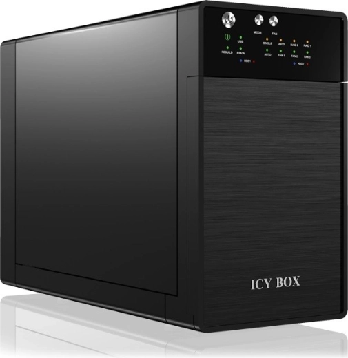 Caja RAID externa ICY BOX para 2× discos SATA de 3,5" con USB 3.0 y eSATA