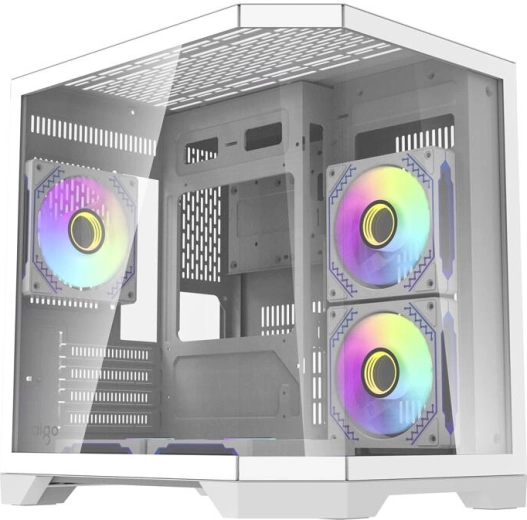 Caja de ordenador blanca Darkflash FT350 con 5 ventiladores aRGB