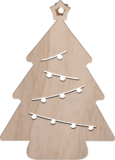 Solight decoración LED de pared con forma de árbol de Navidad de madera de 30 cm - 1 unidad