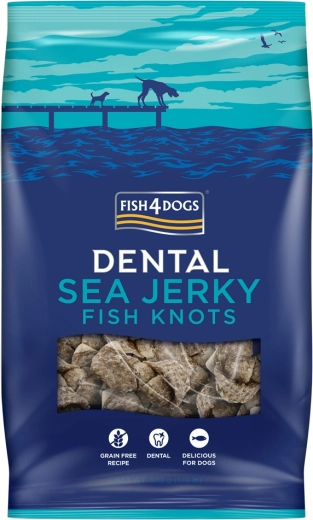 Fish4Dogs Dental Sea snacks para perros de pescado marino – nudos 500 g