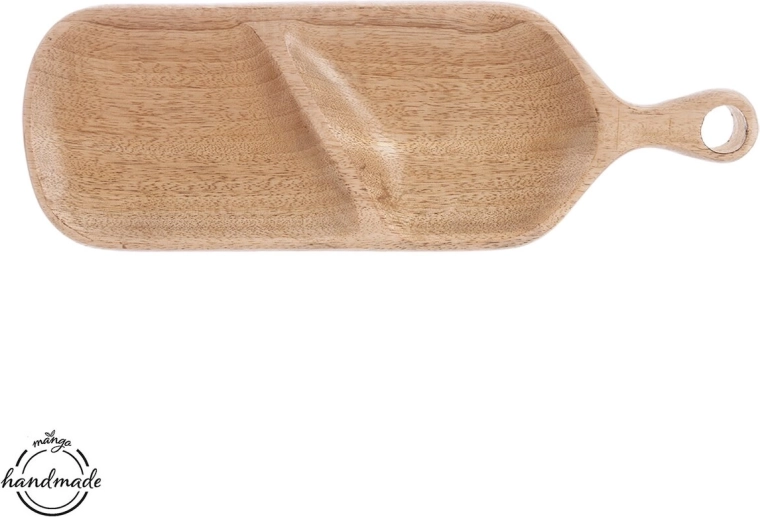 Bandeja de servir dividida de madera de mango 40,5 × 14 cm