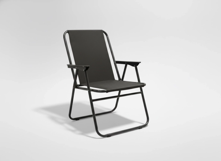 Silla de jardín plegable negra 53 × 59 × 76 cm