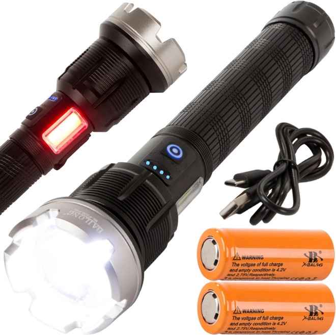 Linterna táctica militar con LED CREE XHP90 y función de powerbank