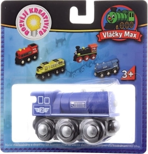 Locomotora de vapor de madera azul Maxim