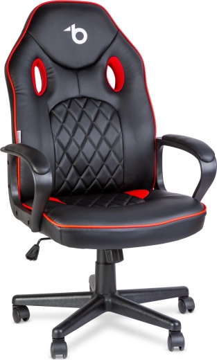 Silla gaming con respaldo negra y roja
