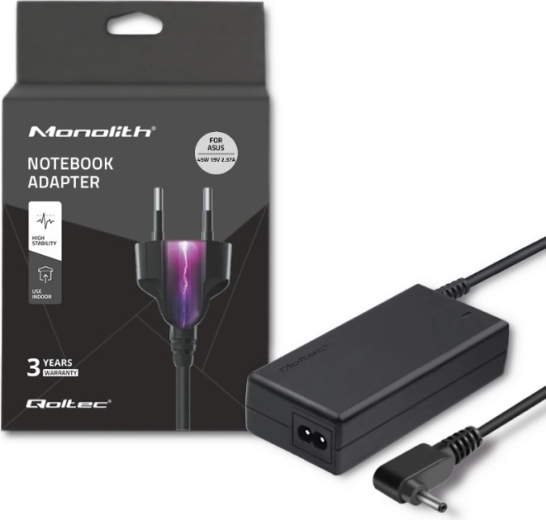 Adaptador de alimentación para portátiles ASUS 45 W, 19 V, 2.37 A, conector 4.0 × 1.35 mm + cable de alimentación