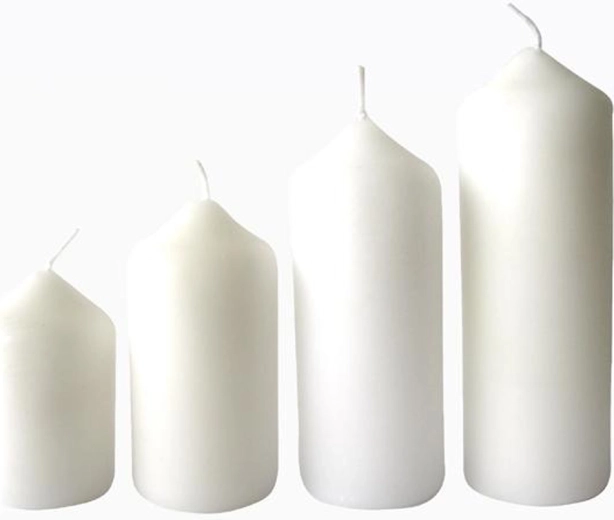 Velas de Adviento PROVENCE, diámetro 4 cm, blancas, set de 4 tamaños