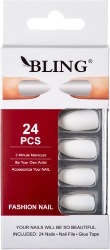 Uñas postizas BLING Fashion Nail – blancas, mate