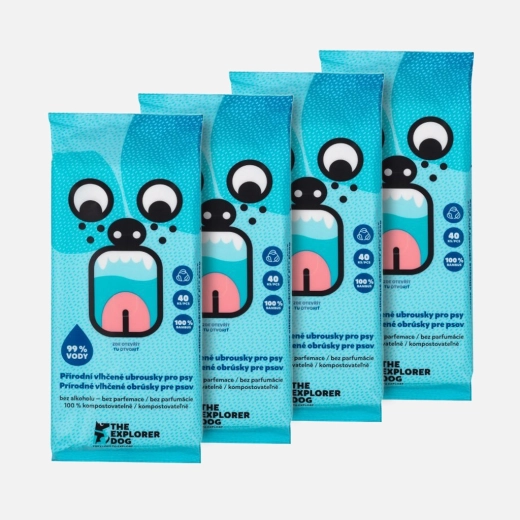 Explorer Dog toallitas húmedas naturales para perros 4 × 40 uds.