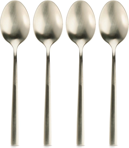 Juego de cucharillas de té doradas de acero inoxidable, 4 uds