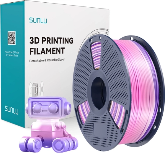 Filamento Sunlu PLA+ silk arcoíris (rainbow) 03 1,75 mm 1 kg