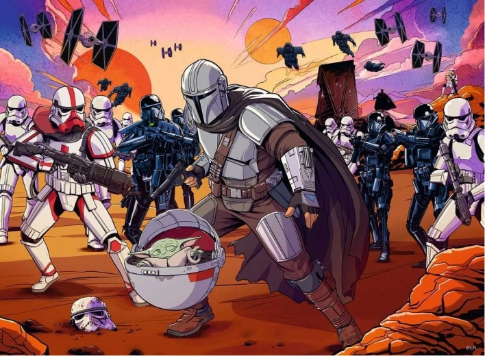 Puzzle Ravensburger Star Wars: The Mandalorian – duelo, 300 piezas