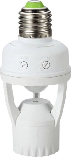 Portalámparas E27 con sensor de movimiento PIR y crepuscular 360° MACLEAN