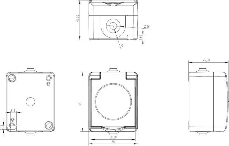 Dimensiones compactas y montaje en superficie