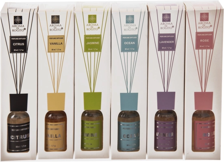Difusor de aroma con varillas 50 ml – mix de 6 variantes