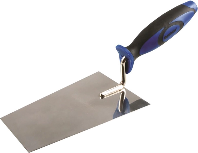 Paleta de albañil de acero inoxidable 130 mm con mango de goma