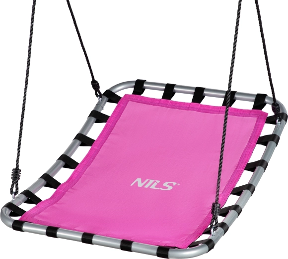 Columpio rectangular tipo nido de cigüeña NILS Camp rosa