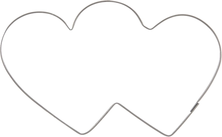 Cortador de galletas Orion con forma de doble corazón, 9 cm