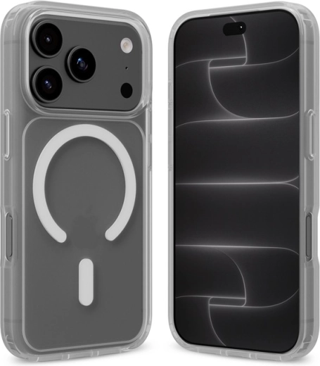 Funda magnética mate híbrida Crong compatible con MagSafe para iPhone 18 Pro / 17 Pro, blanca