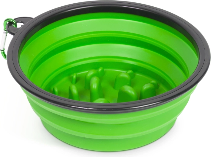 Cuenco plegable antivoracidad para perros verde 1000 ml
