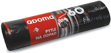 Bolsas de basura con cordón 60 l, negras (15 uds)