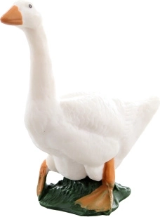 Figura de plástico de un ganso en el césped 6 × 7 cm
