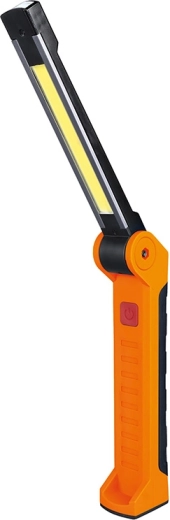 Solight linterna de trabajo LED recargable 500 lm + 70 lm (COB, USB-C) negro-naranja