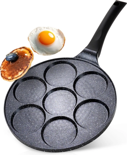 Sartén de granito para huevos con 7 orificios Black Line 26 cm