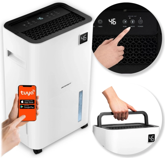 Deshumidificador de aire por compresor BERDSEN 20 l con Wi‑Fi, blanco