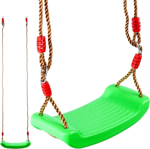 Columpio infantil de jardín con asiento 42 × 17 cm verde