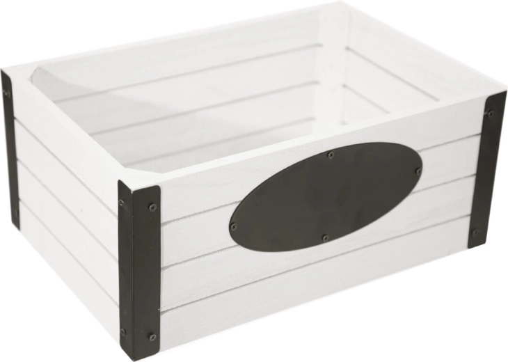 Caja Rustic de madera y metal 30 × 20 × 13 cm
