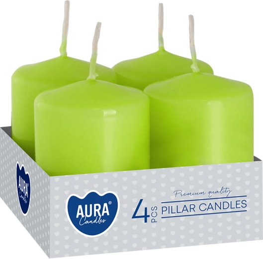 Velas de Adviento verde oliva 60 × 40 mm (4 uds)