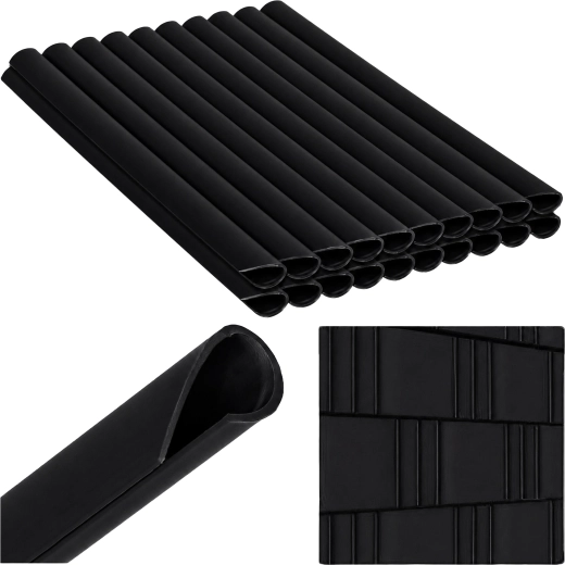 Clips de montaje negros para cinta de ocultación de valla 19 cm, 20 uds