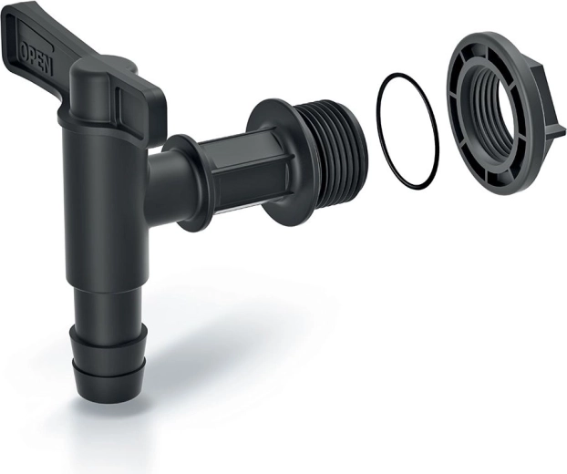 Grifo para barril de agua de lluvia Cantap 1, negro