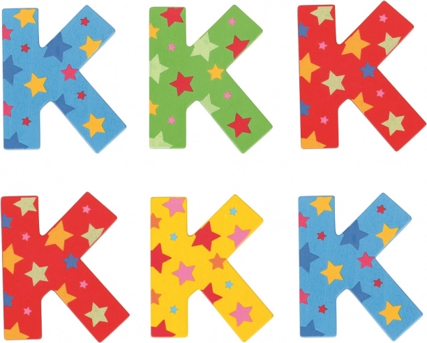 Bigjigs Toys letra de madera K con estrellitas
